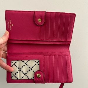 Kate Spade pink leather clutch wallet